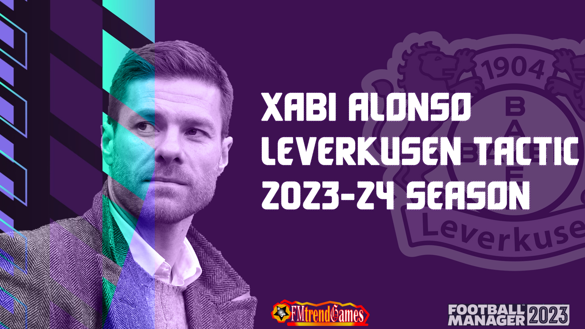 Xabi Alonso 3-4-2-1 tactic with Leverkusen fm23 2023-24 season