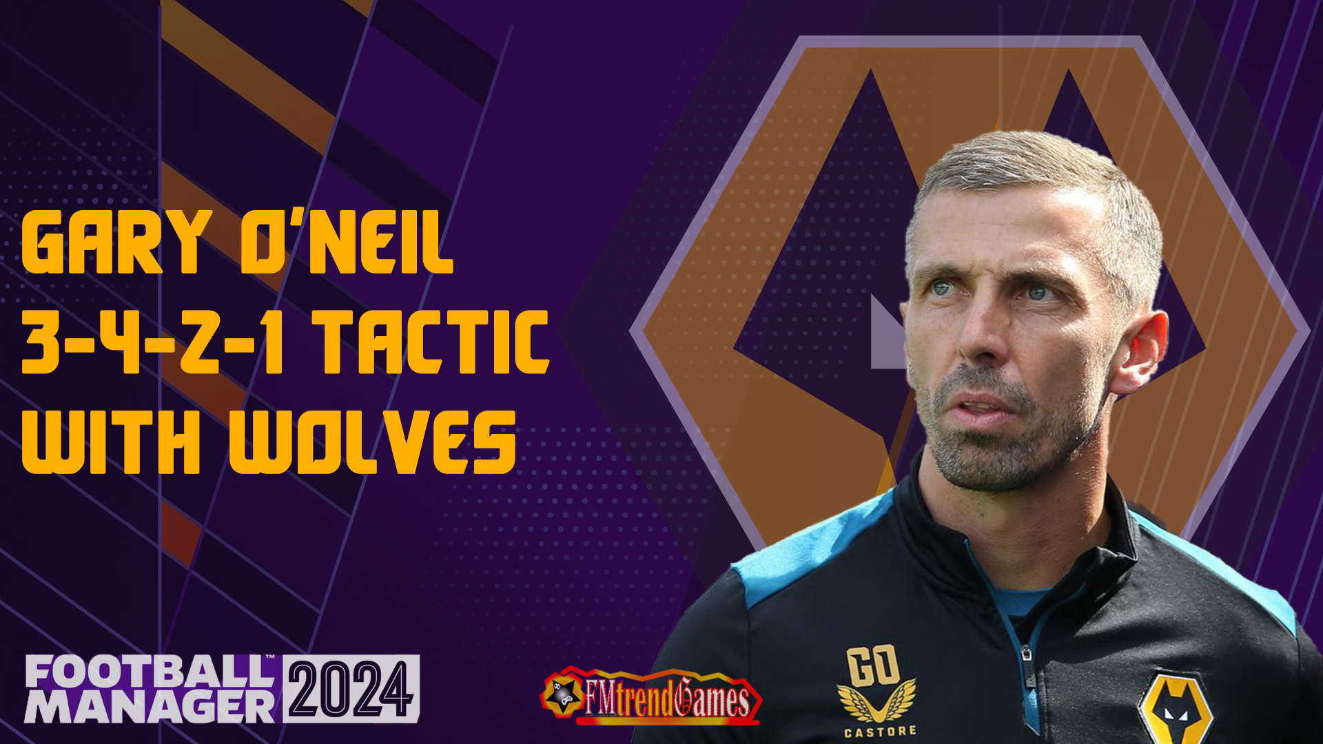 FM24 Gary O'Neil 3-4-2-1 Tactic with Wolves