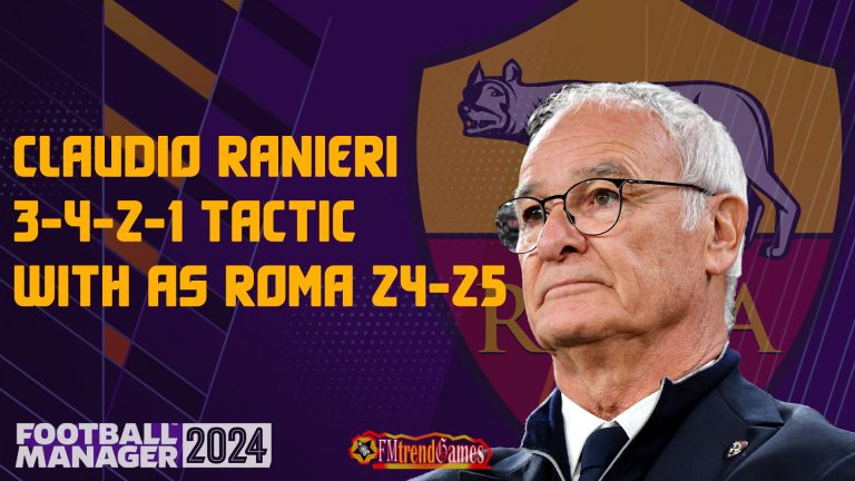 Claudio Ranieri 3-4-2-1 Tactic with AS Roma 24-25 Season