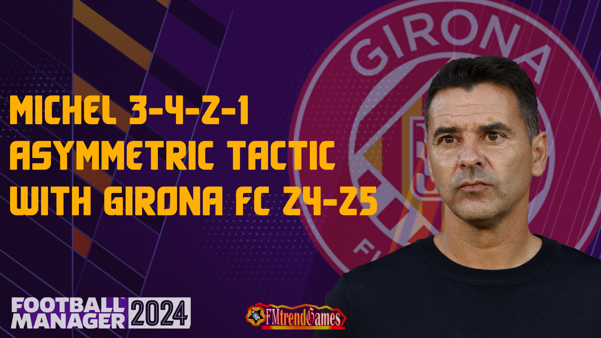 Michel 3-4-2-1 Asymmetric Tactic with Girona FC 24-25 Season