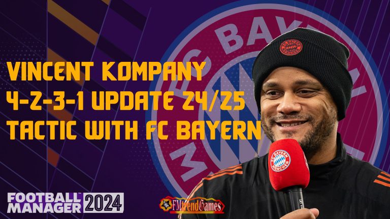 Vincent Kompany 4-2-3-1 Update Tactic with Bayern FM24 24-25